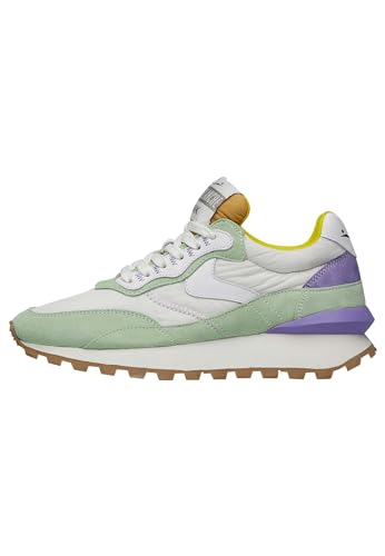 VOILE BLANCHE QWARK Hype Woman-Sneaker aus Veloursleder und technischem Gewebe-Mintgrün, Mint 36 im Sale